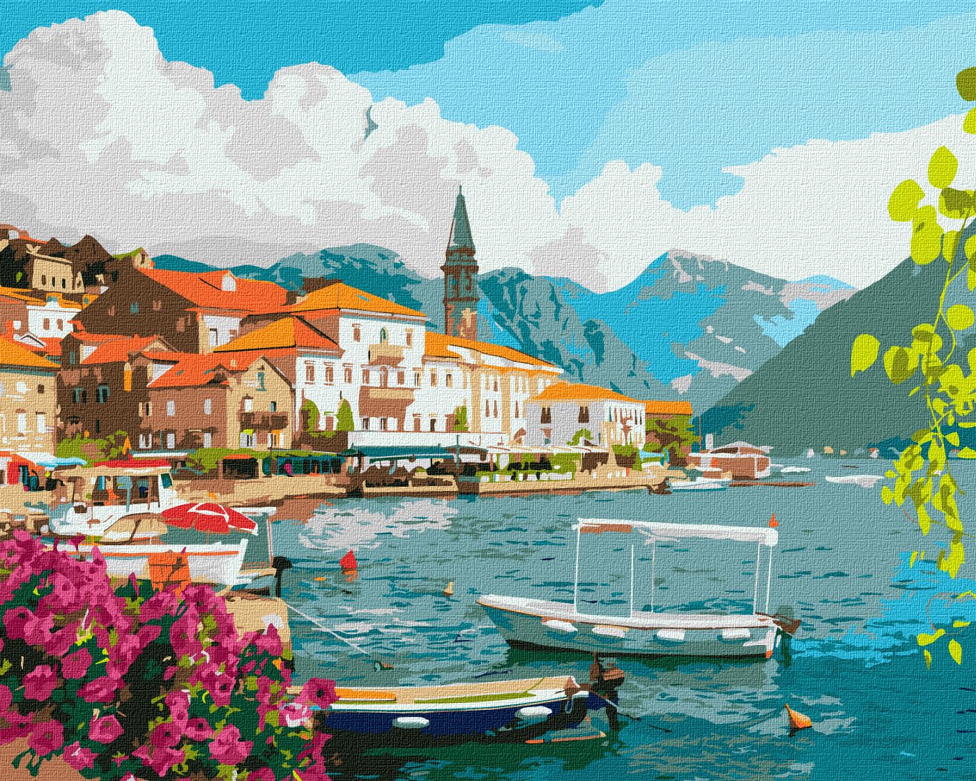 Maľovanie podľa čísel - Leto v Kotorskej boke 40 x 50 cm