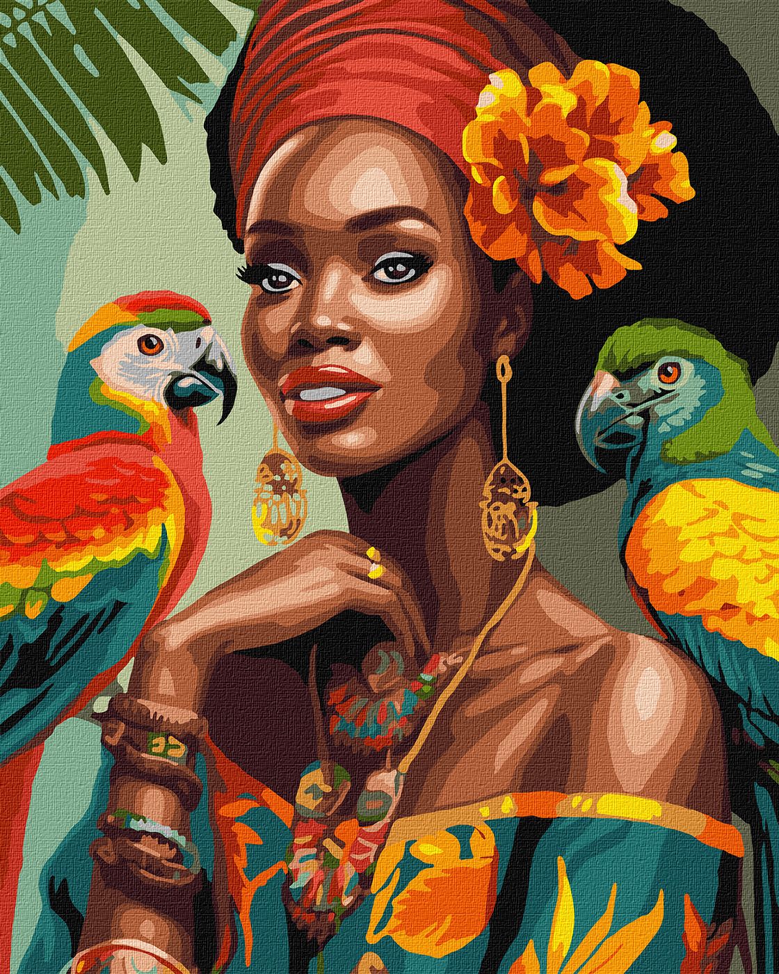 Maľovanie podľa čísel - Africká módna ikona 40 x 50 cm
