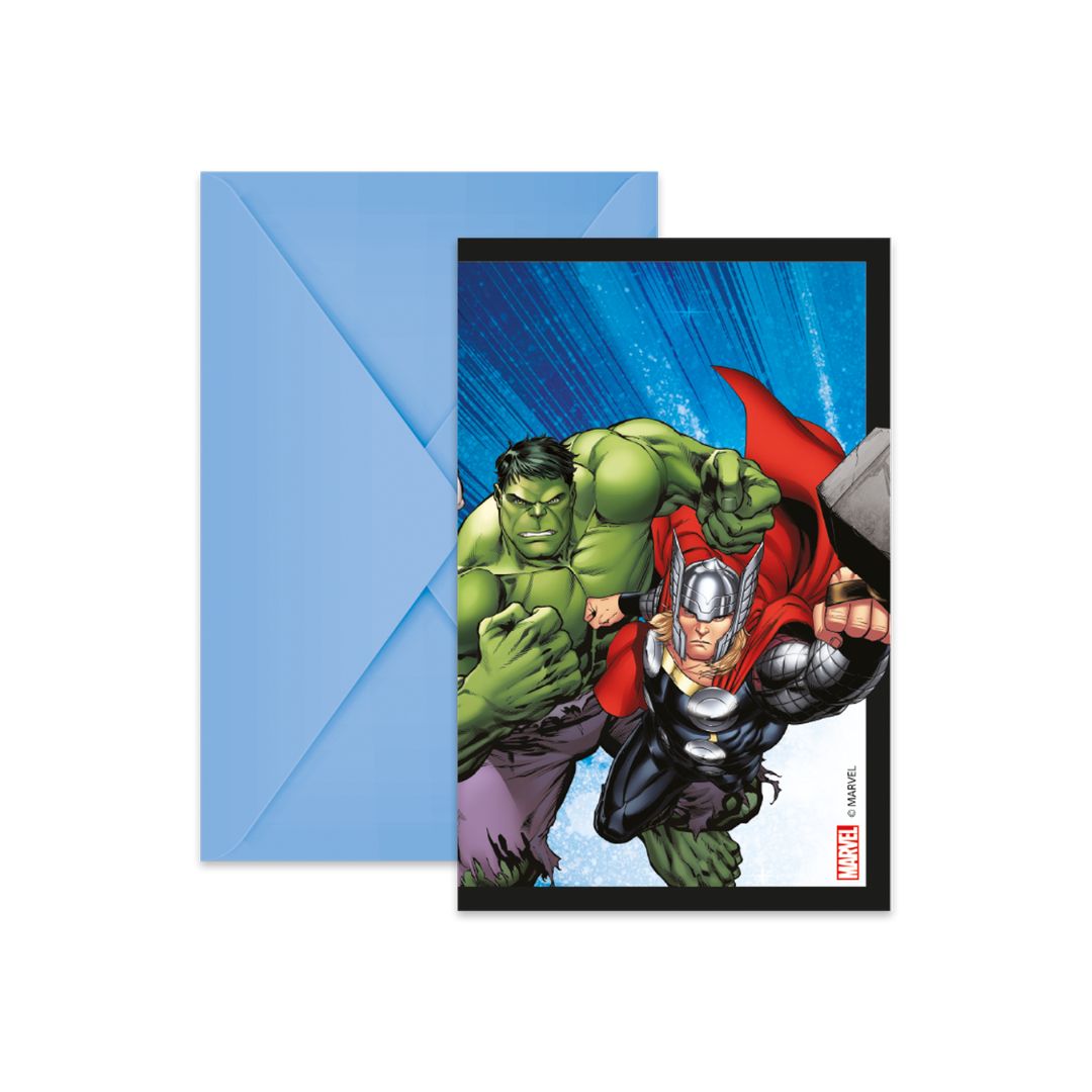 Pozvánky s obálkami - Avengers 6 ks