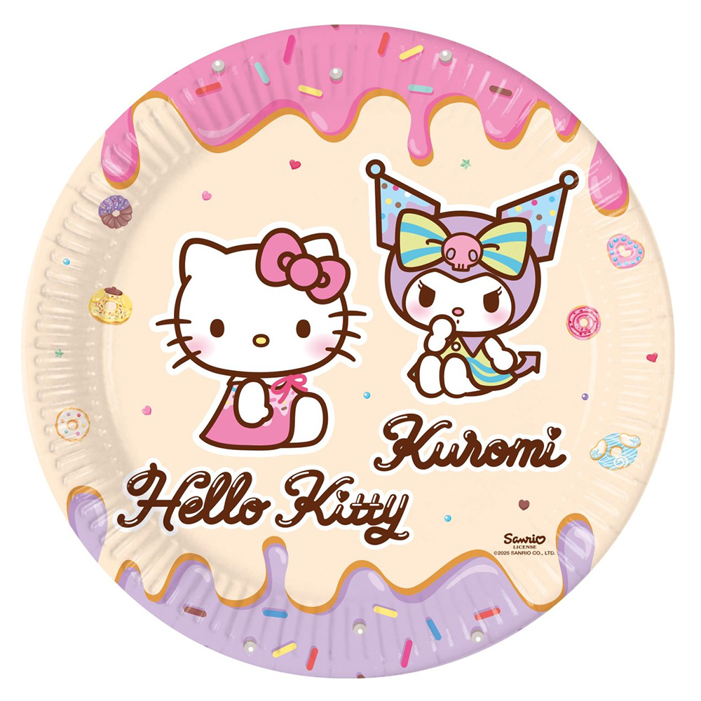 E-shop Papierové taniere - Kuromi a Hello Kitty 23 cm