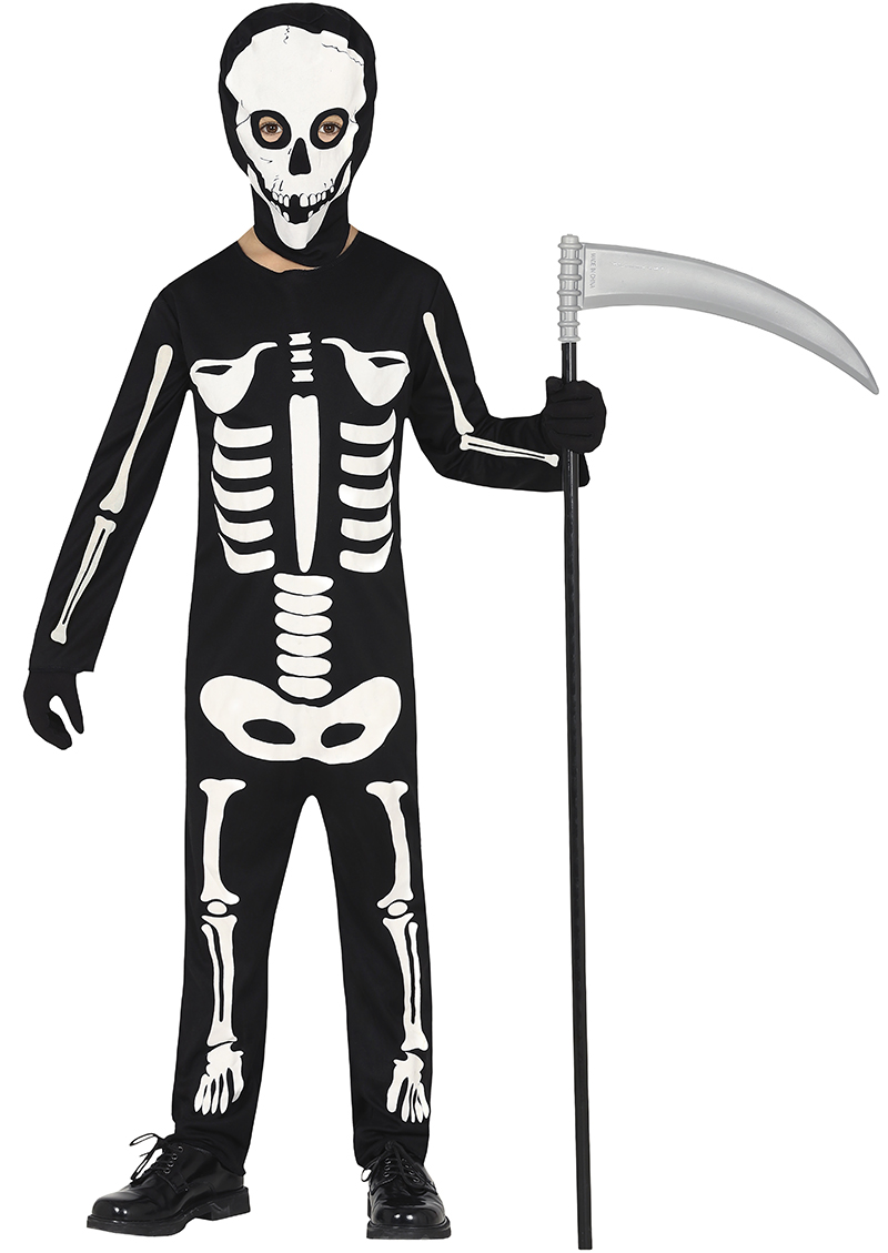 Detský kostým s kuklou - Kostra Veľkosť - deti: 3 - 4 roky