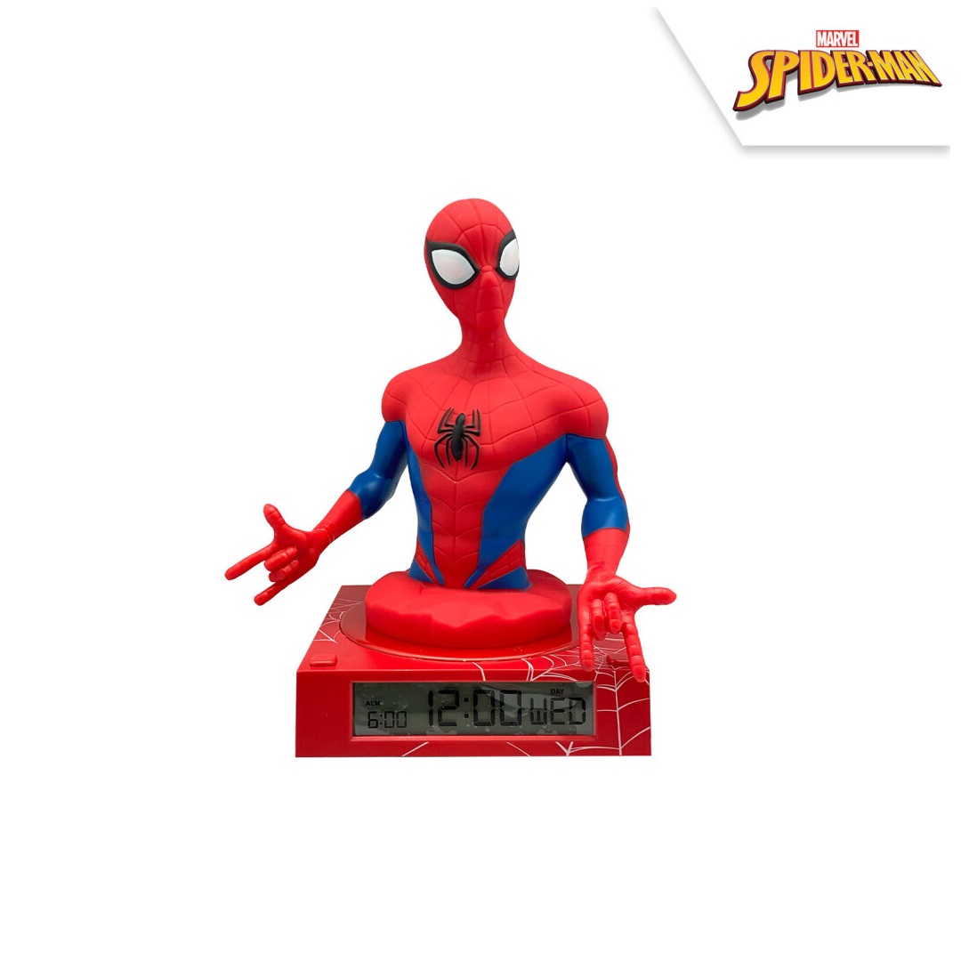 Detská 3D lampa s budíkom – Spiderman