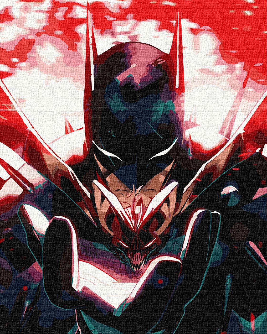 E-shop Maľovanie podľa čísel - Batman: Temný rytier (metalické farby) ©Warner Bros. 40 x 50 cm