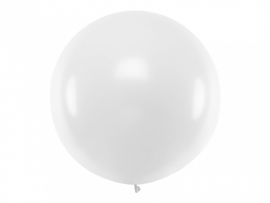 PartyDeco Guľatý latexový Jumbo balón 1m biely