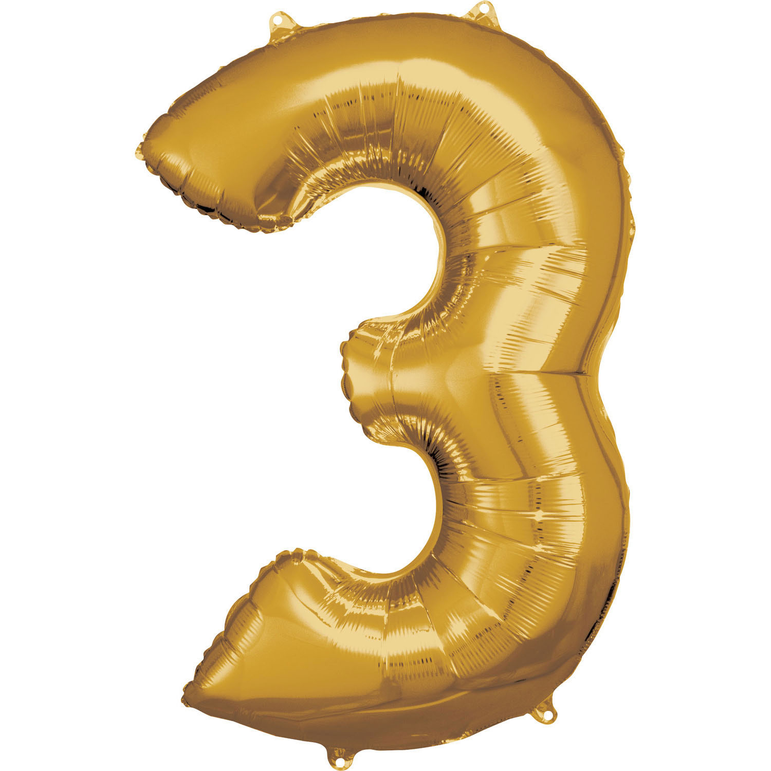 E-shop Amscan Balónik fóliový narodeninové číslo 3 zlatý 86cm