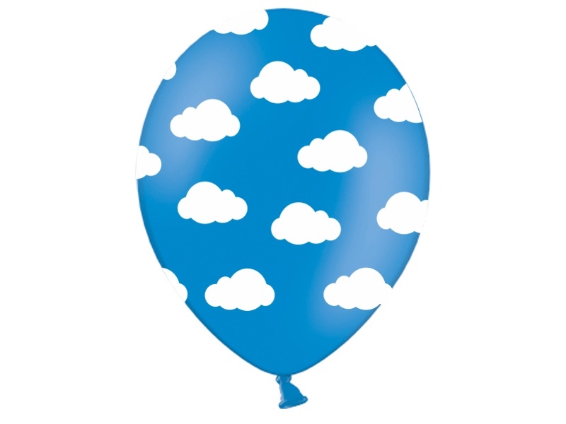 PartyDeco Balónik pastelový Oblaky chrpa modrá