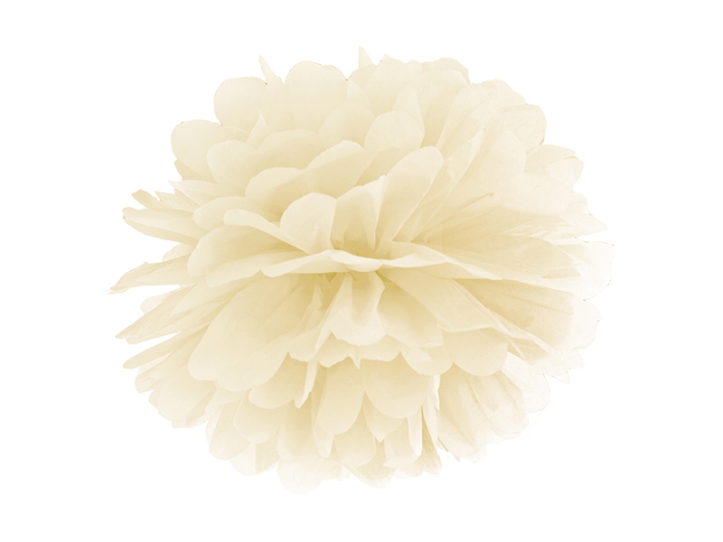 PartyDeco Pompom v tvare kvetu krémový 35 cm