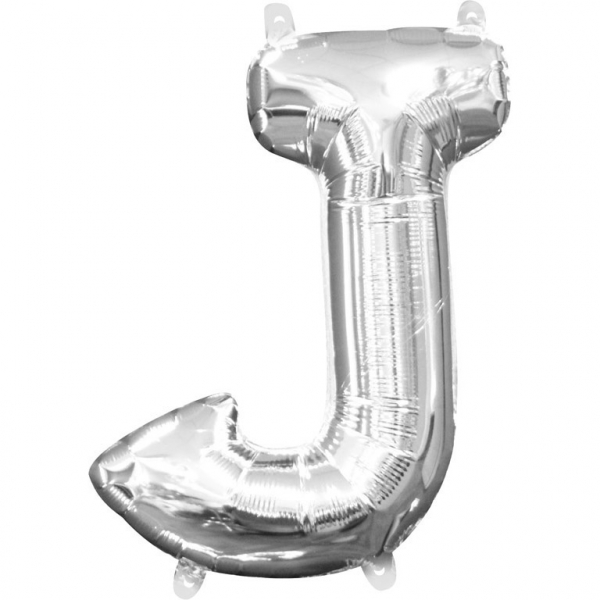 Amscan Mini fóliový balónik písmeno J 33 cm strieborný