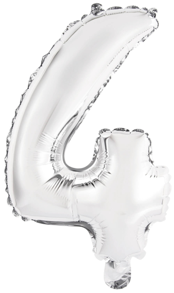 E-shop Amscan Mini fóliový balón číslo 4 strieborný 33 cm