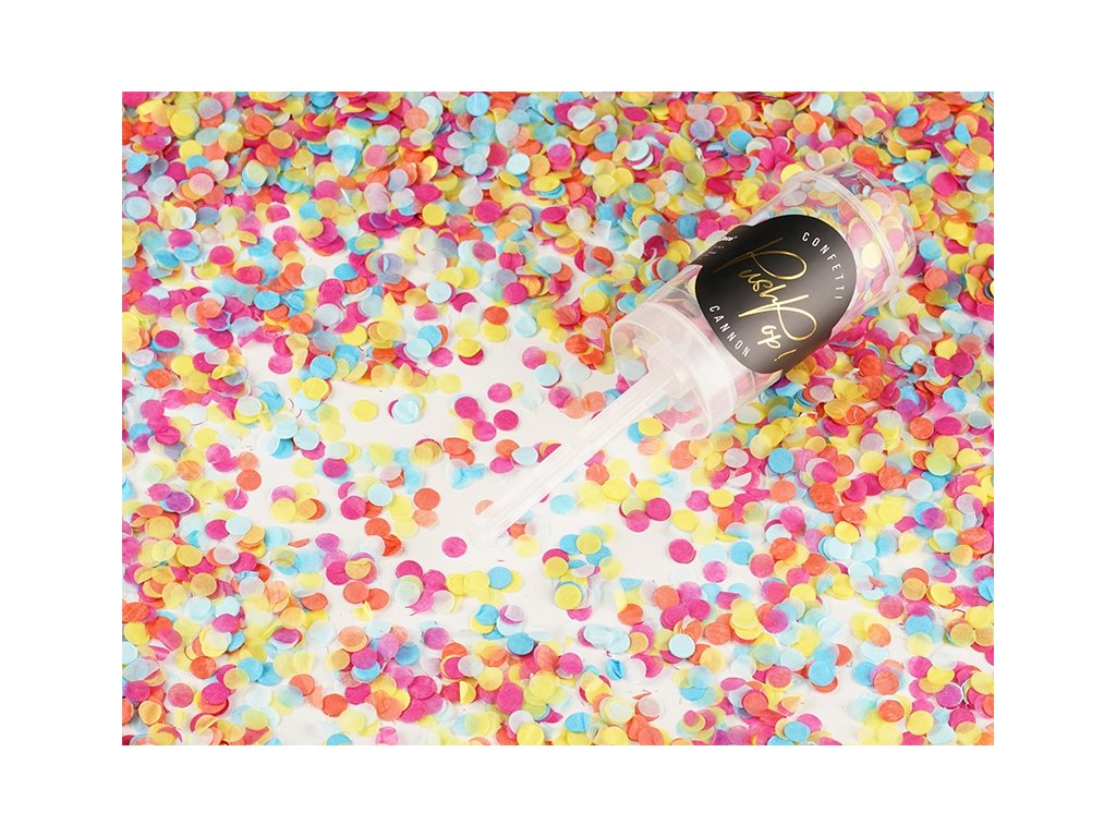 PartyDeco Malé Vystreľovacie konfety – mix farieb