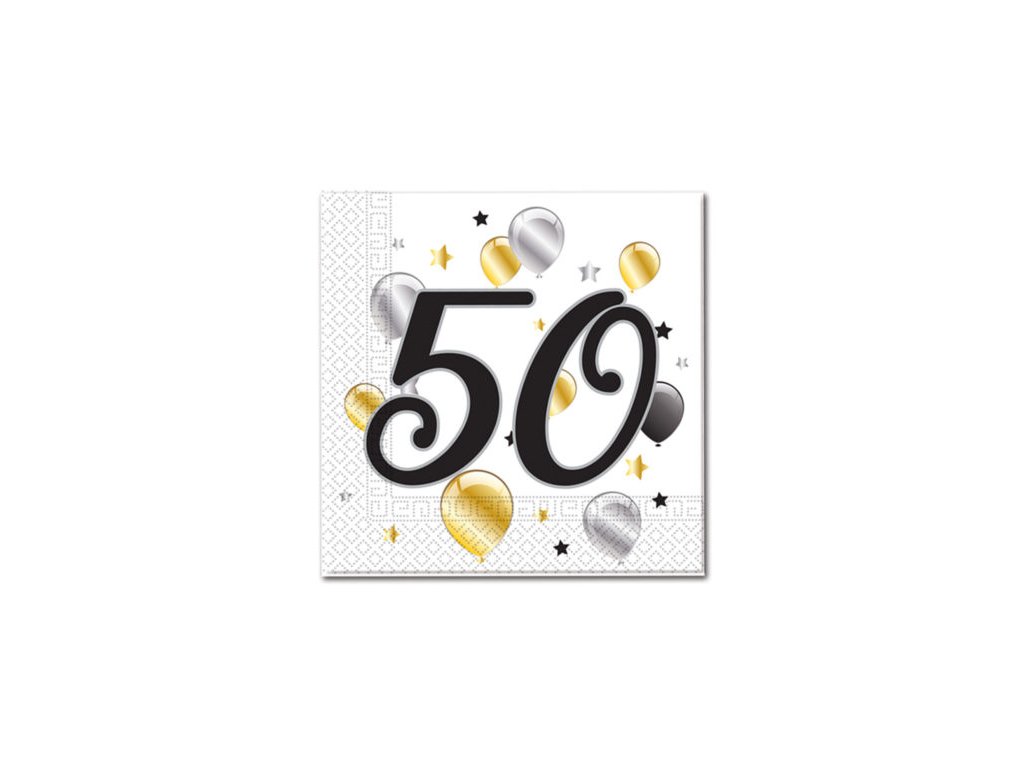 E-shop Procos Servítky s číslom 50 - milestone 33 x 33 cm 20 ks
