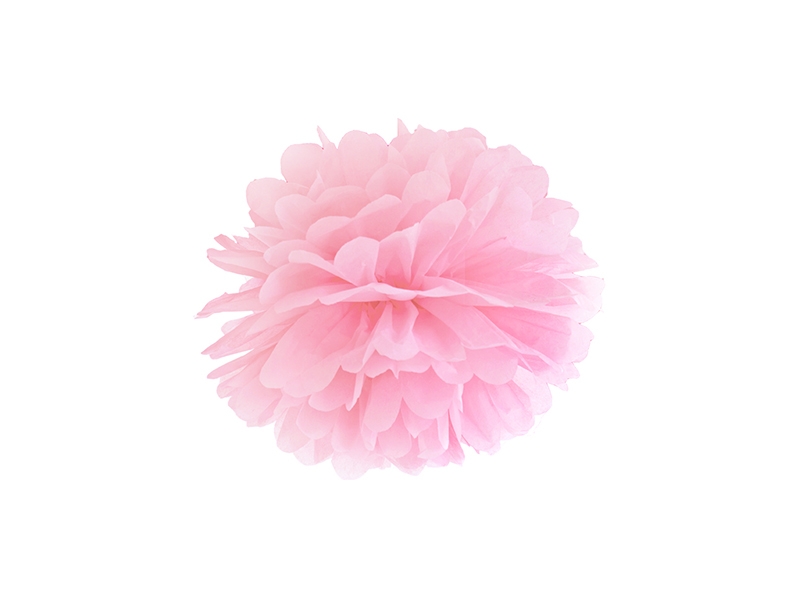 PartyDeco Pompom v tvare svetlo ružového kvetu 25 cm