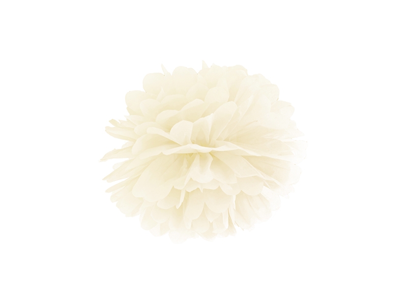 PartyDeco Pompom v tvare kvetu krémový 25 cm