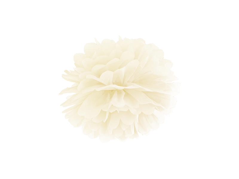 PartyDeco Pompom v tvare kvetu krémový 25 cm