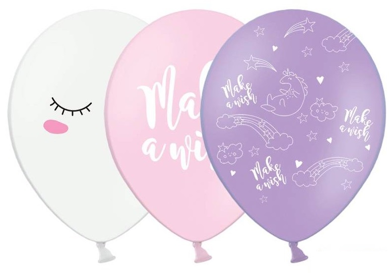 PartyDeco Pastelový balón - Jednorožec 30 cm