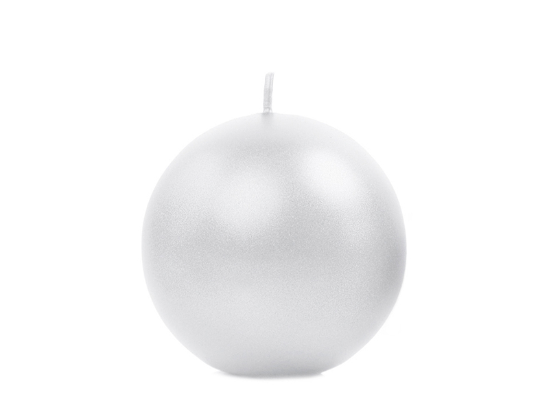 E-shop PartyDeco Sviečka - guľa perleťová 6 cm