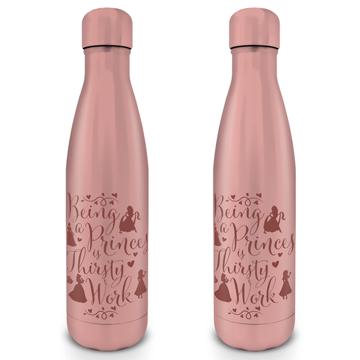 E-shop Pyramid Kovová fľaša na nápoj Disney Princess (Thirsty Work) 550 ml