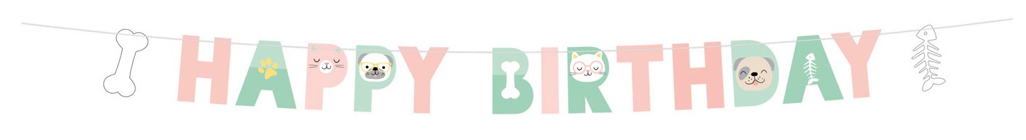 E-shop Amscan Banner Happy birthday Hello Pets