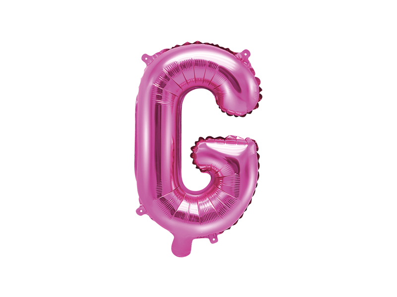 PartyDeco Fóliový balón Mini - Písmeno G 35 cm ružový
