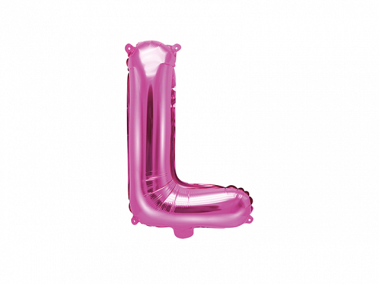 PartyDeco Fóliový balón Mini - Písmeno L 35 cm ružový