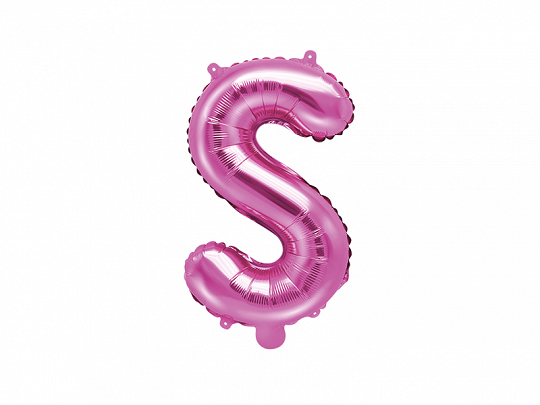 E-shop PartyDeco Fóliový balón Mini - Písmeno S 35 cm ružový