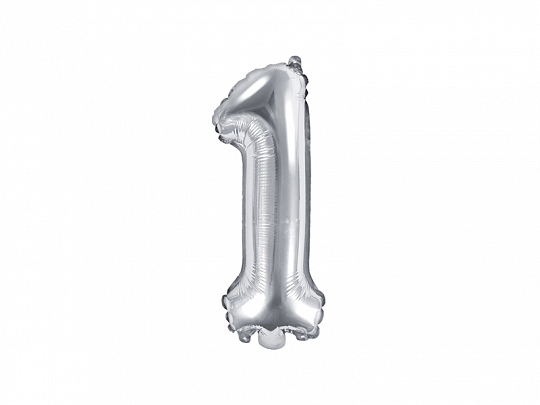 E-shop PartyDeco Fóliový balón Mini - Číslo 1 strieborný 35cm