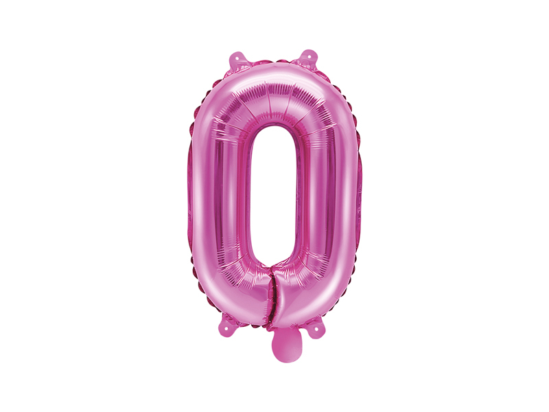 PartyDeco Fóliový balón Mini - Číslo 0 ružový 35cm