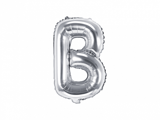 E-shop PartyDeco Fóliový balón Mini - Písmeno B 35cm strieborný