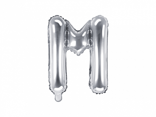 E-shop PartyDeco Fóliový balón Mini - Písmeno M 35cm strieborný