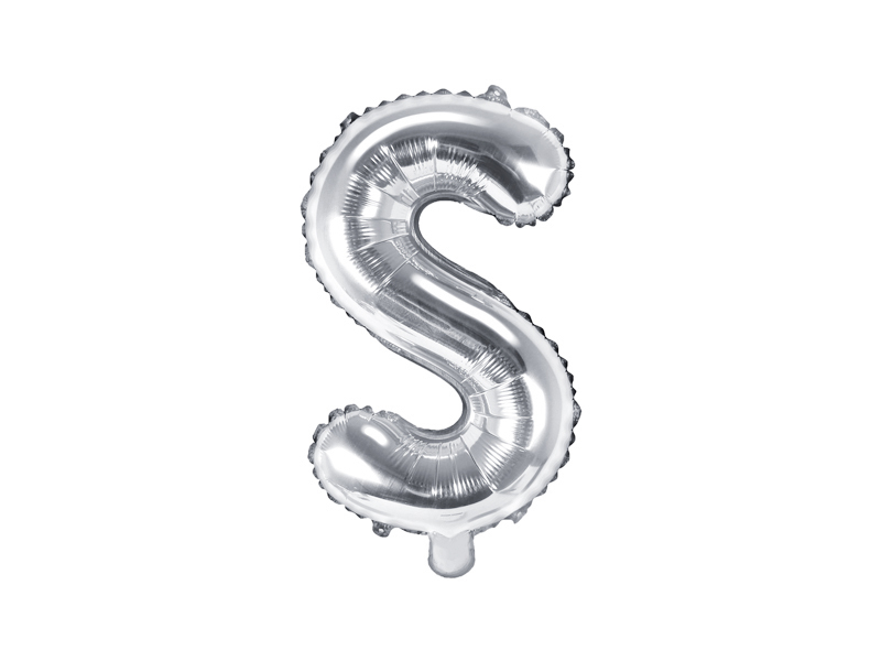 E-shop PartyDeco Fóliový balón Mini - Písmeno S 35cm strieborný