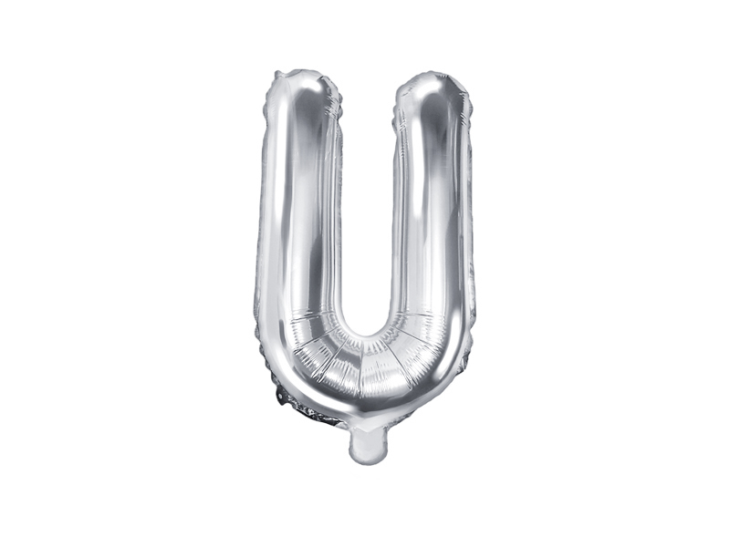E-shop PartyDeco Fóliový balón Mini - Písmeno U 35cm strieborný