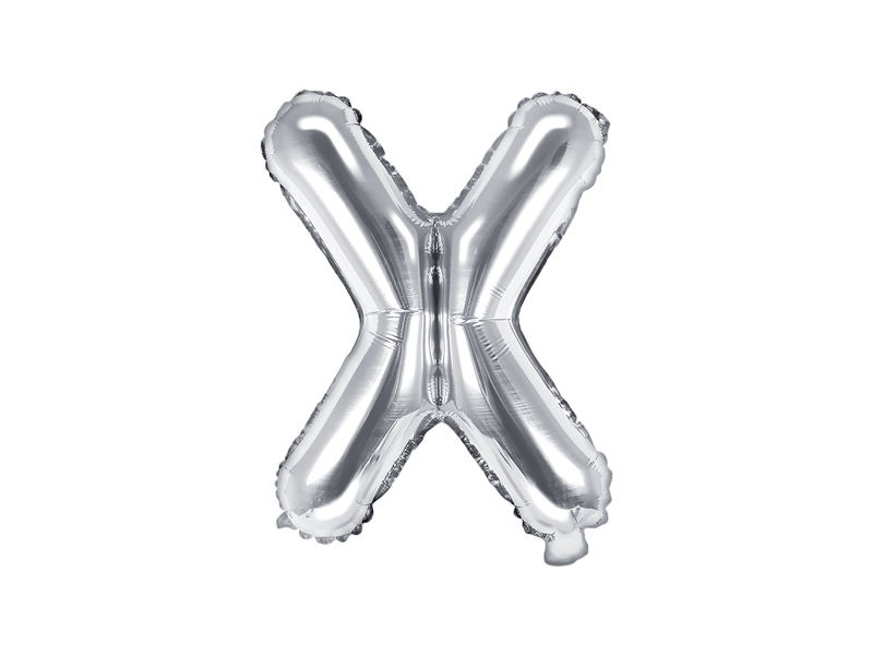 E-shop PartyDeco Fóliový balón Mini - Písmeno X 35cm strieborný