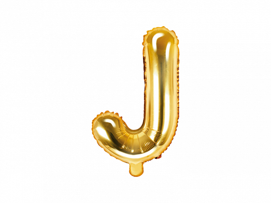 PartyDeco Fóliový balón Mini - Písmeno J 35cm zlatý