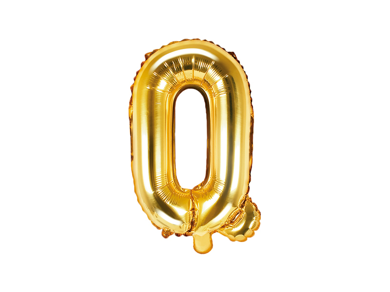 PartyDeco Fóliový balón Mini - Písmeno Q 35cm zlatý