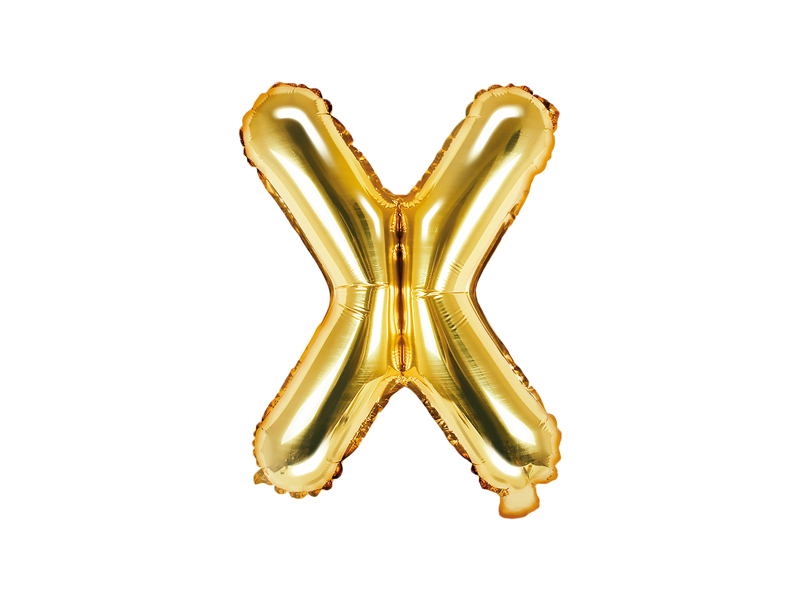 PartyDeco Fóliový balón Mini - Písmeno X 35cm zlatý