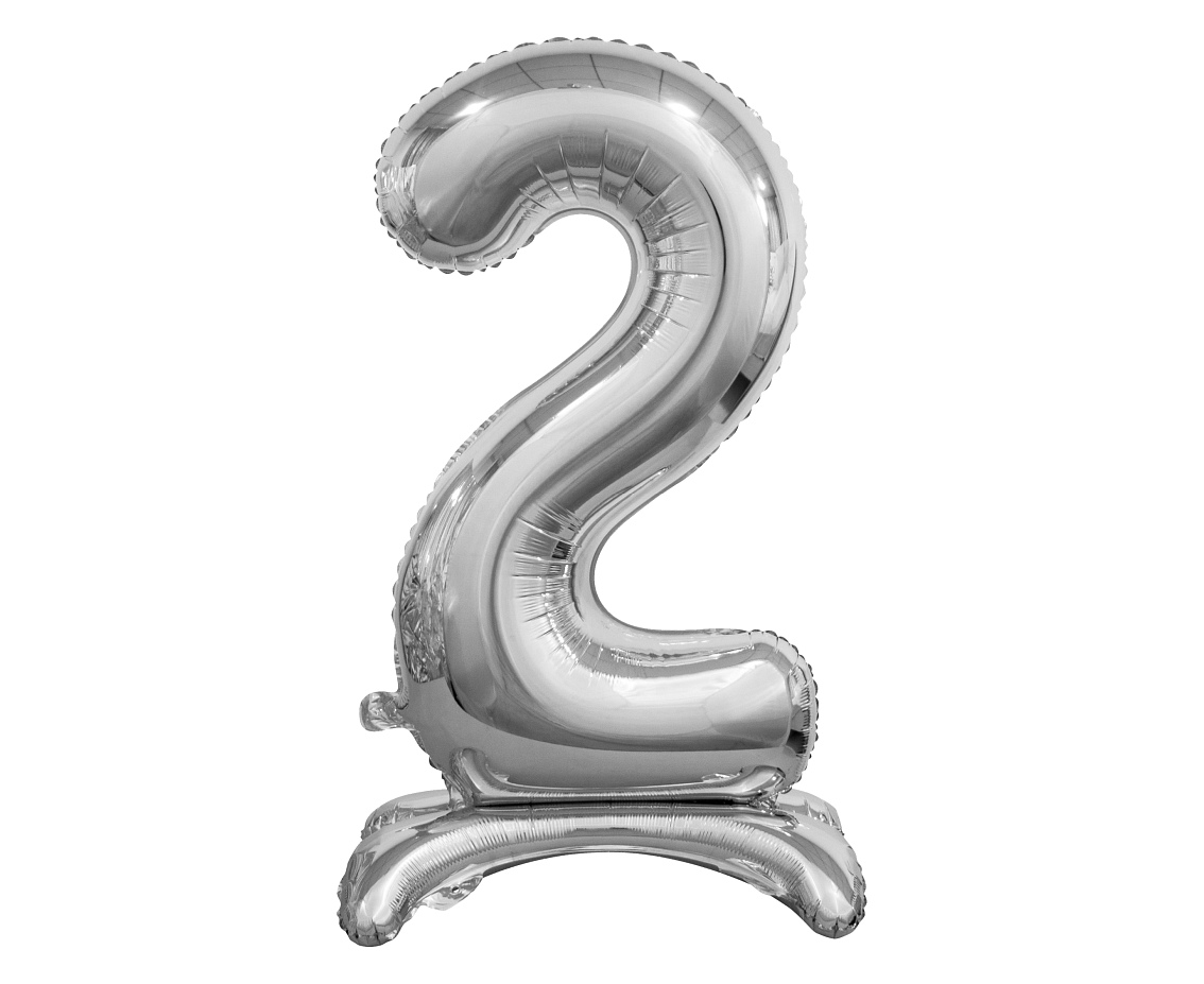 E-shop Godan Samostojaci fóliový balón 2 strieborný 74 cm