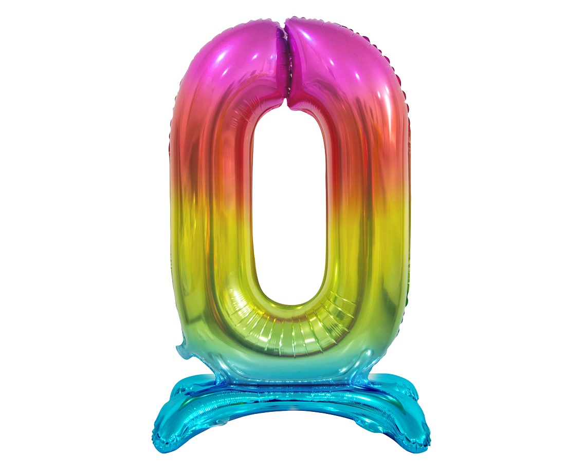 E-shop Godan Samostojaci fóliový balón 0 dúhový 74 cm