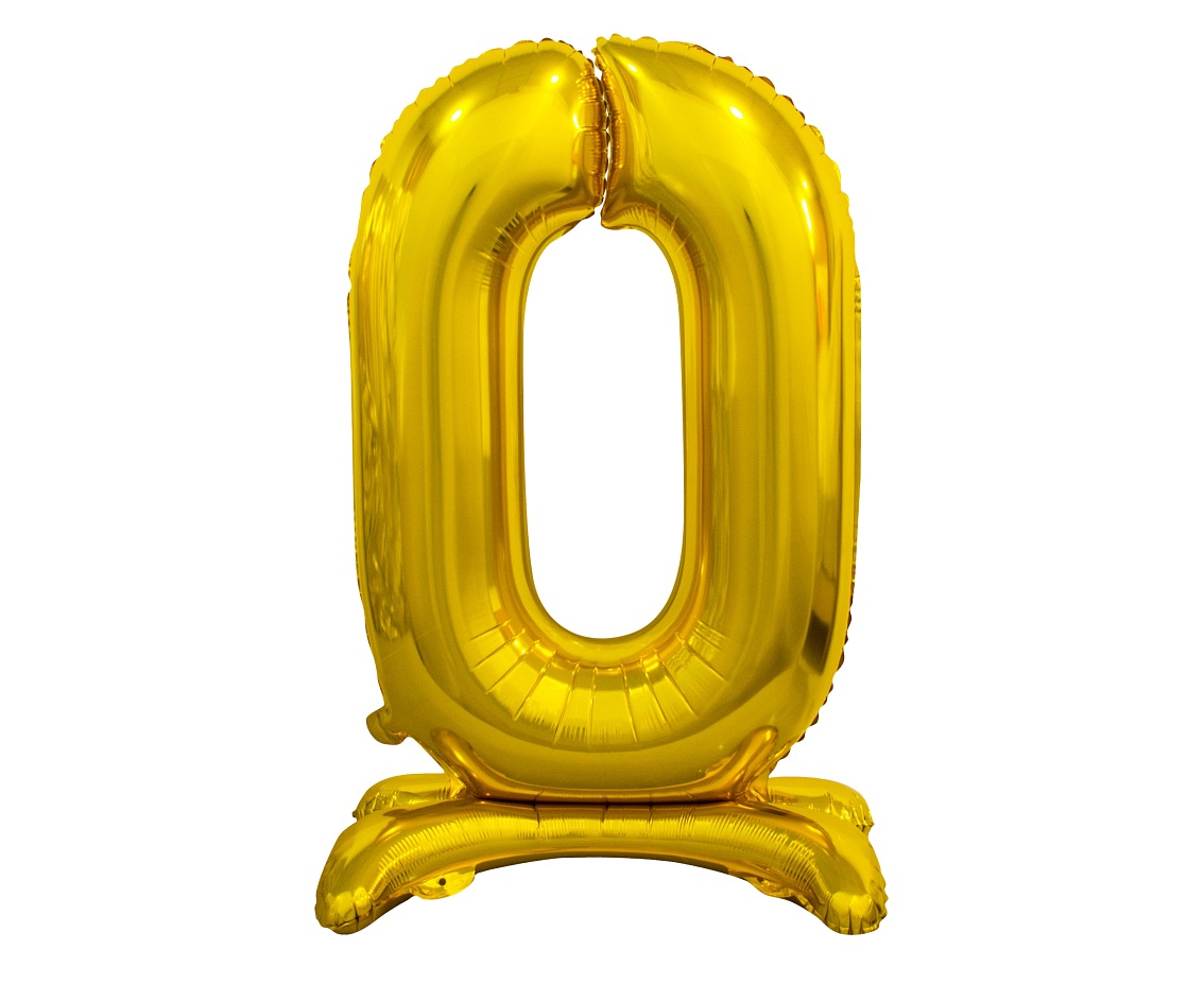 E-shop Godan Samostojaci fóliový balón 0 zlatý 74 cm
