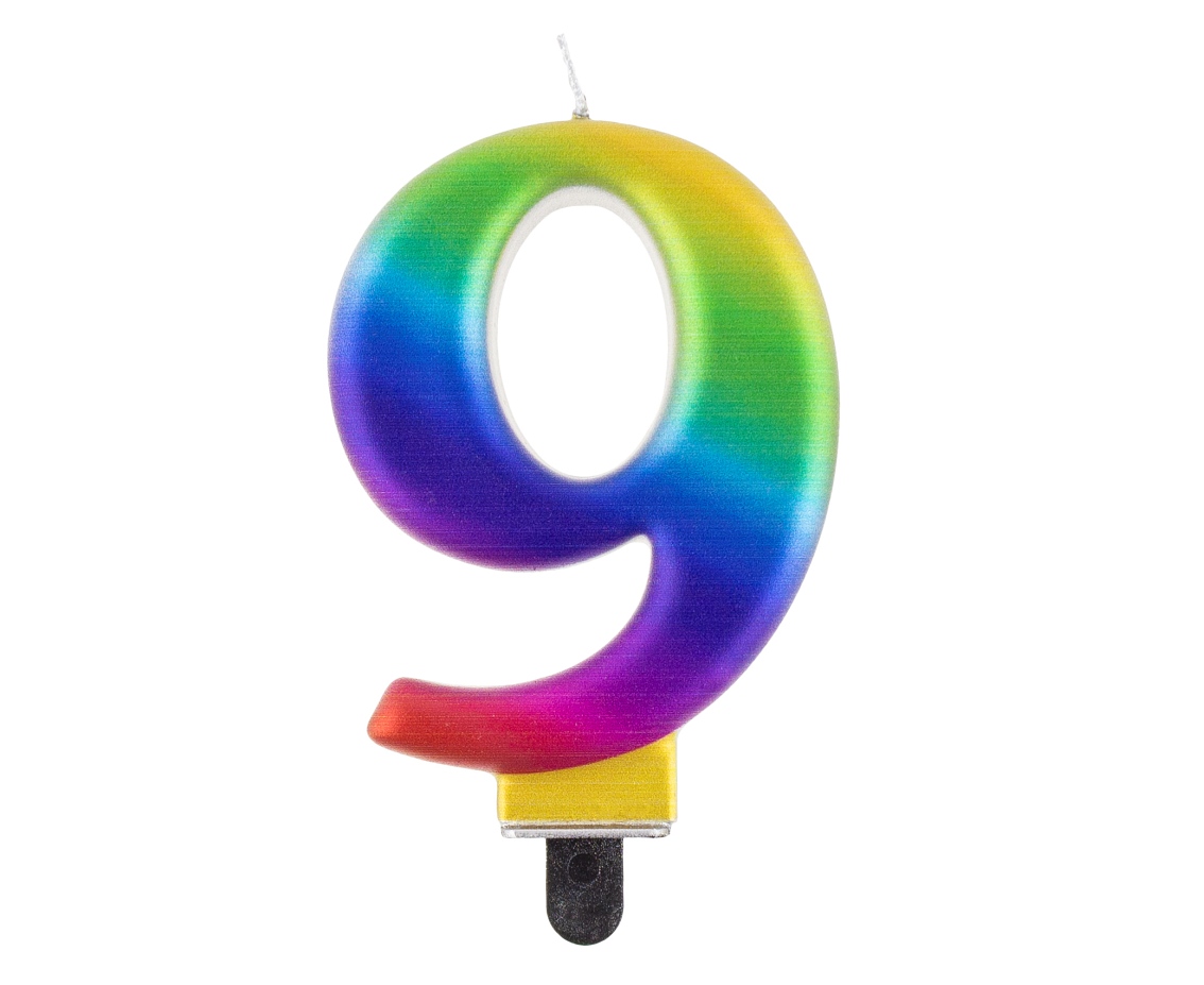 E-shop Godan Narodeninová sviečka 9 dúhová