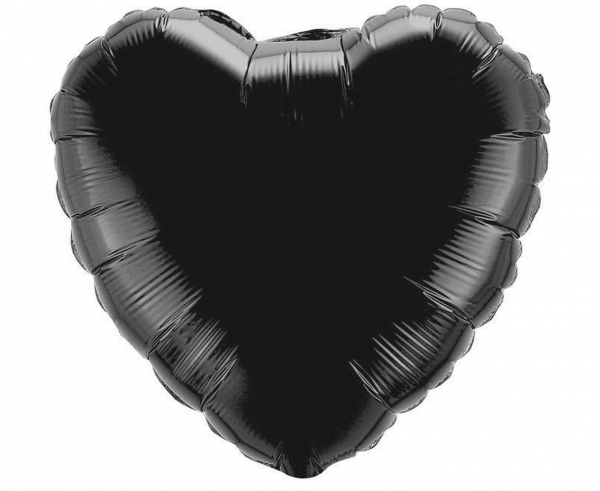 E-shop Godan Fóliový balón Srdce - Čierne 43 cm