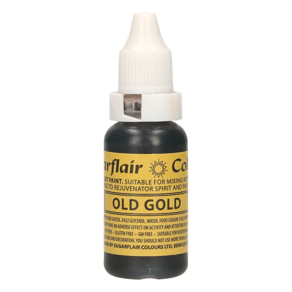 E-shop Cakesupplies Tekutá farba Old Gold zlatá 14 ml