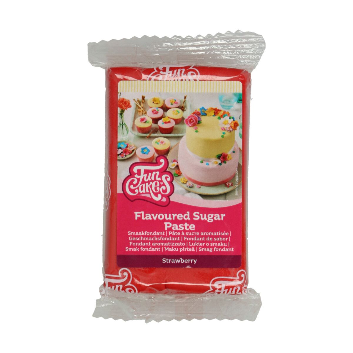 E-shop Funcakes Červený rolovaný fondant Strawberry s príchuťou jahôd 250 g