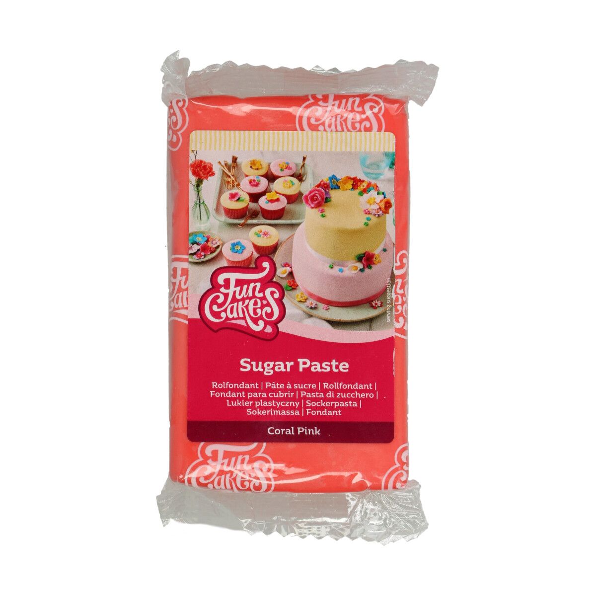 E-shop Funcakes Ružový rolovaný fondant Coral Pink (farebný fondant) 250 g