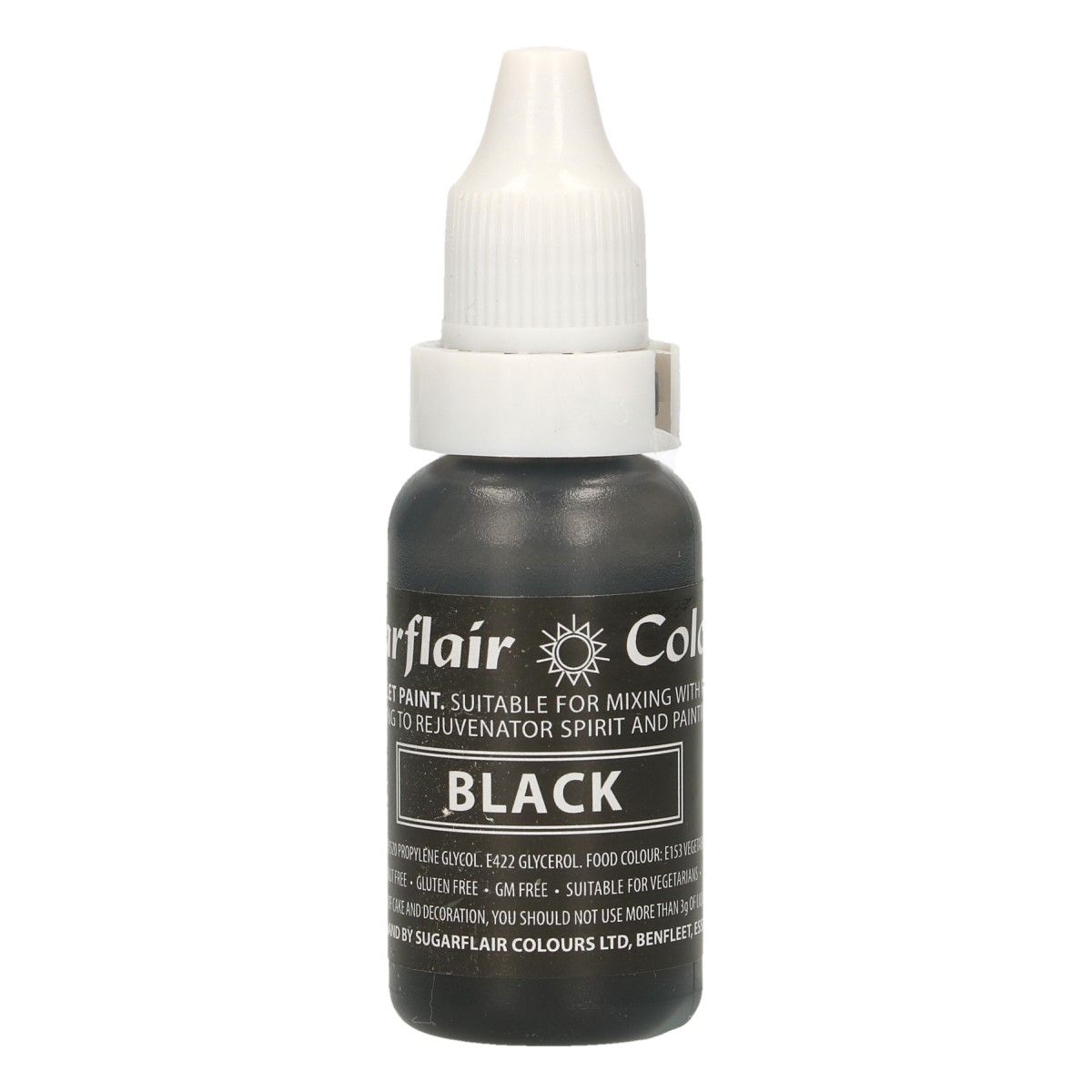 E-shop Cakesupplies Tekutá farba Black - Čierna 14 ml