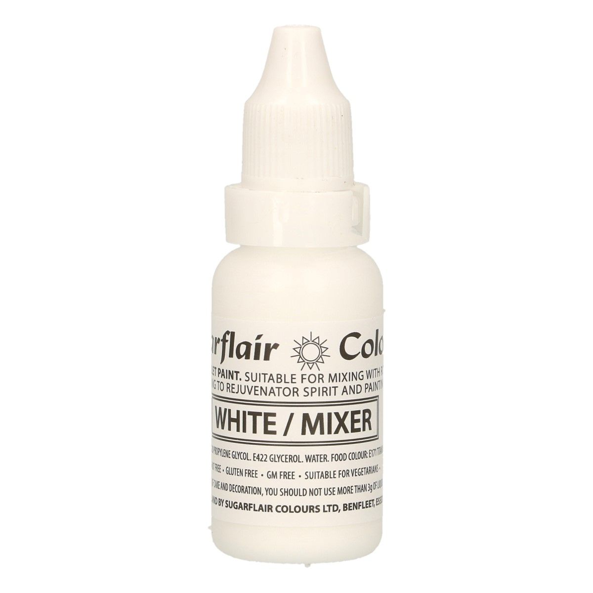Cakesupplies Tekutá farba White/Mixer - Biela 14 ml