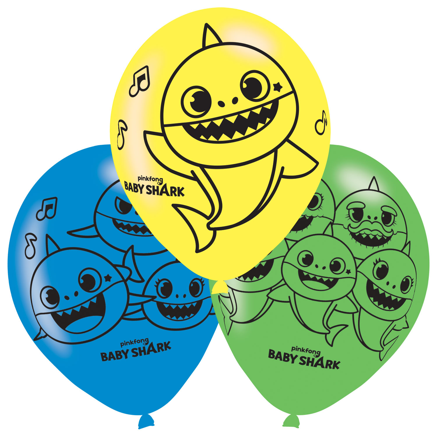 E-shop Amscan Latexové balóny - Baby Shark 6 ks