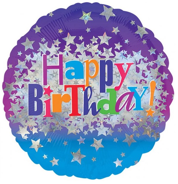 E-shop Amscan Fóliový balón - Happy Birthday Hviezdy 43 cm