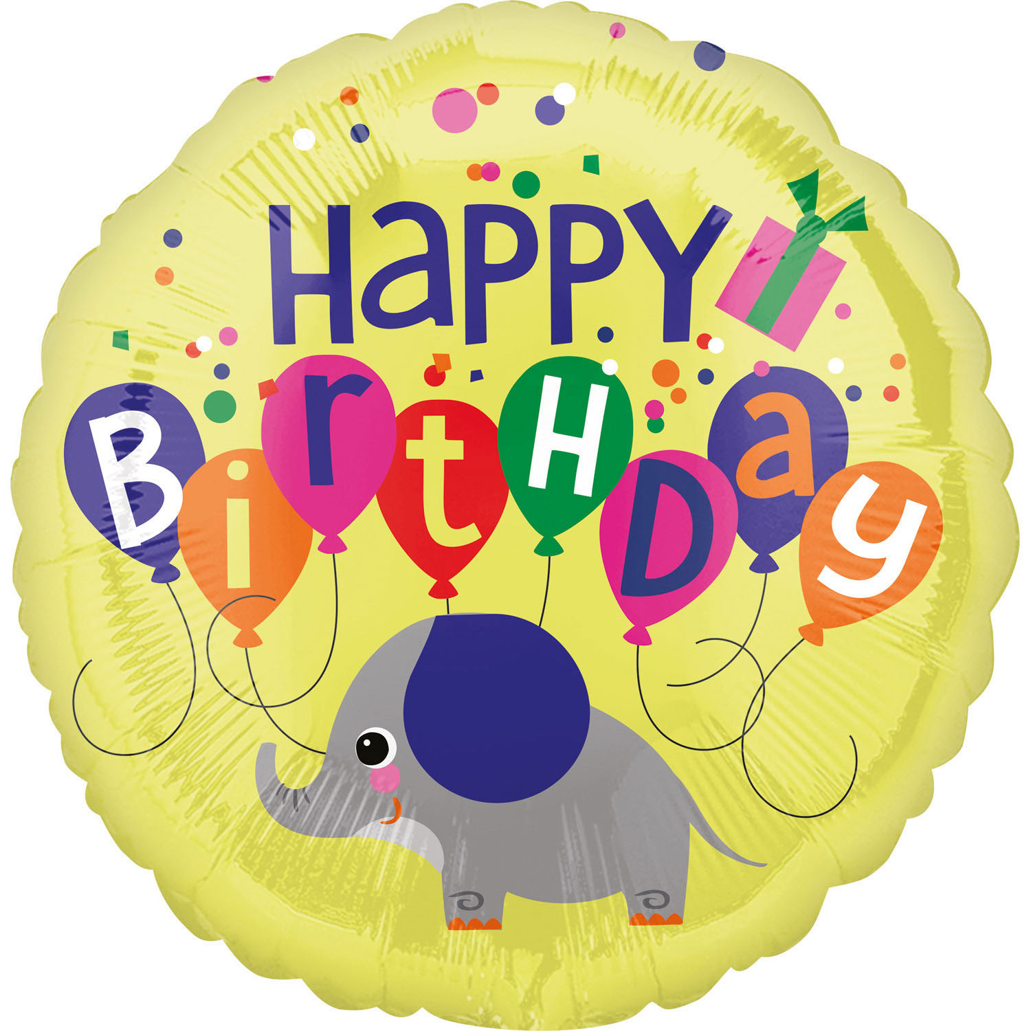 E-shop Amscan Fóliový balón - Happy Birthday Sloník