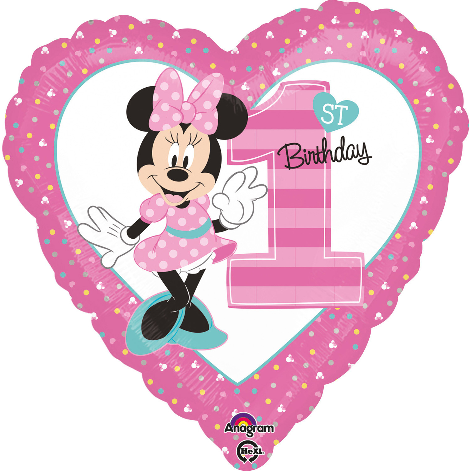 E-shop Amscan Foliový balón - Prvé narodeniny Minnie