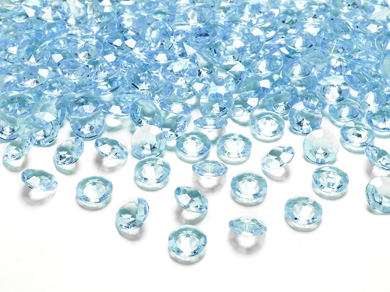 PartyDeco Diamantové konfety tyrkysové 12mm